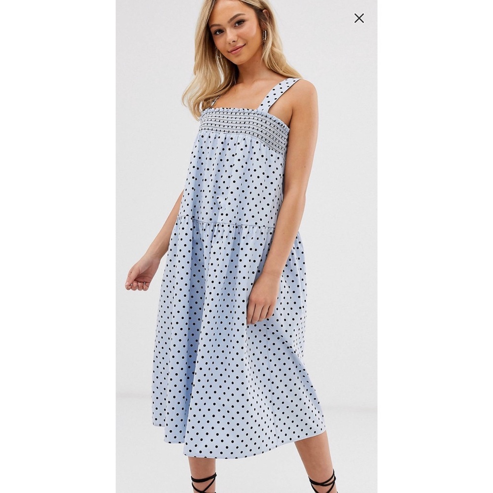 ASOS Design Trapeze Midi Cotton Sundress